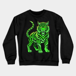 Neon Green Tiger Crewneck Sweatshirt